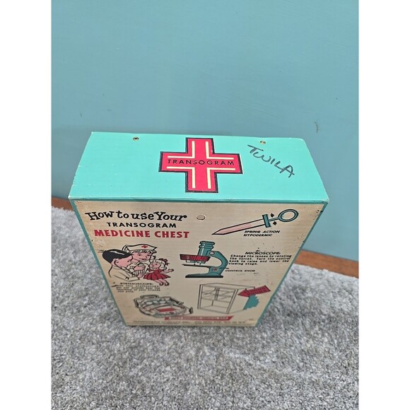 Vintage Transogram Doctor Nurse Medical Play Set Stethoscope Medicine Chest - Picture 15 of 16